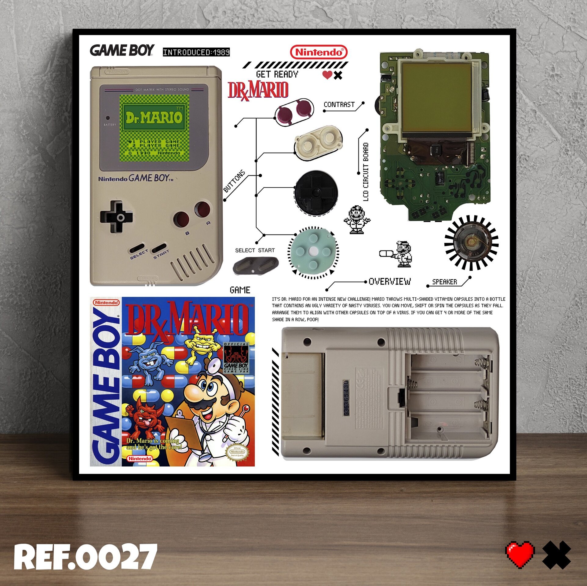 Cuadro gameboy clasica model dmg 001 (DR. MARIO) - 1