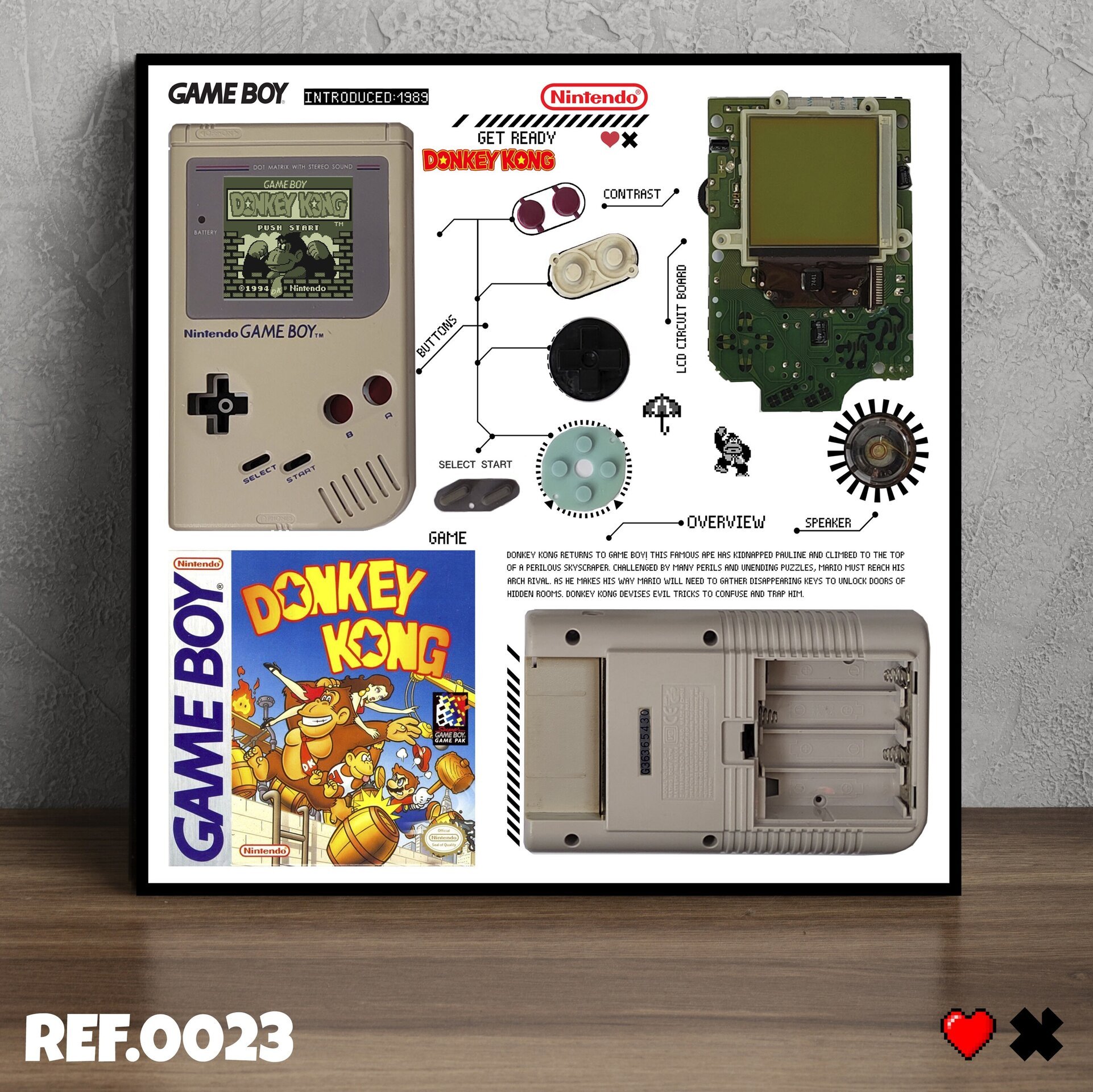 Cuadro gameboy clasica model dmg 001 (DONKEY KONG) - 1