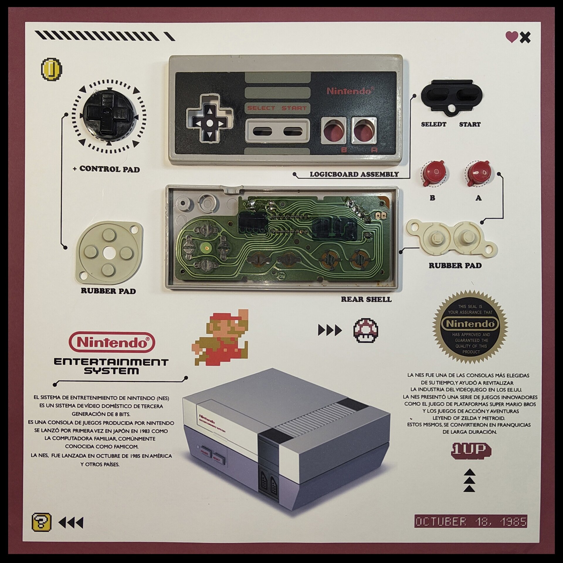 Cuadro control pad nintendo nes - 2