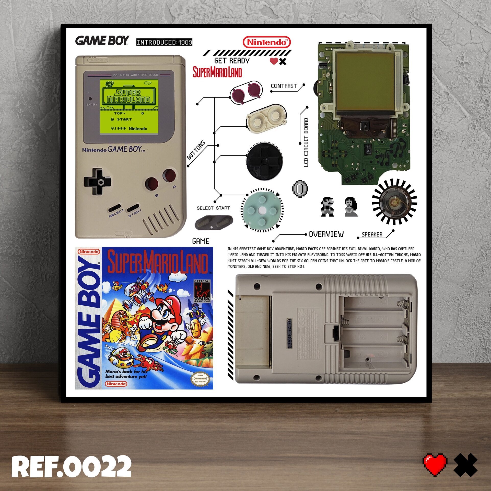 Cuadro gameboy clasica model dmg 001 (SUPER MARIO LAND) - 1