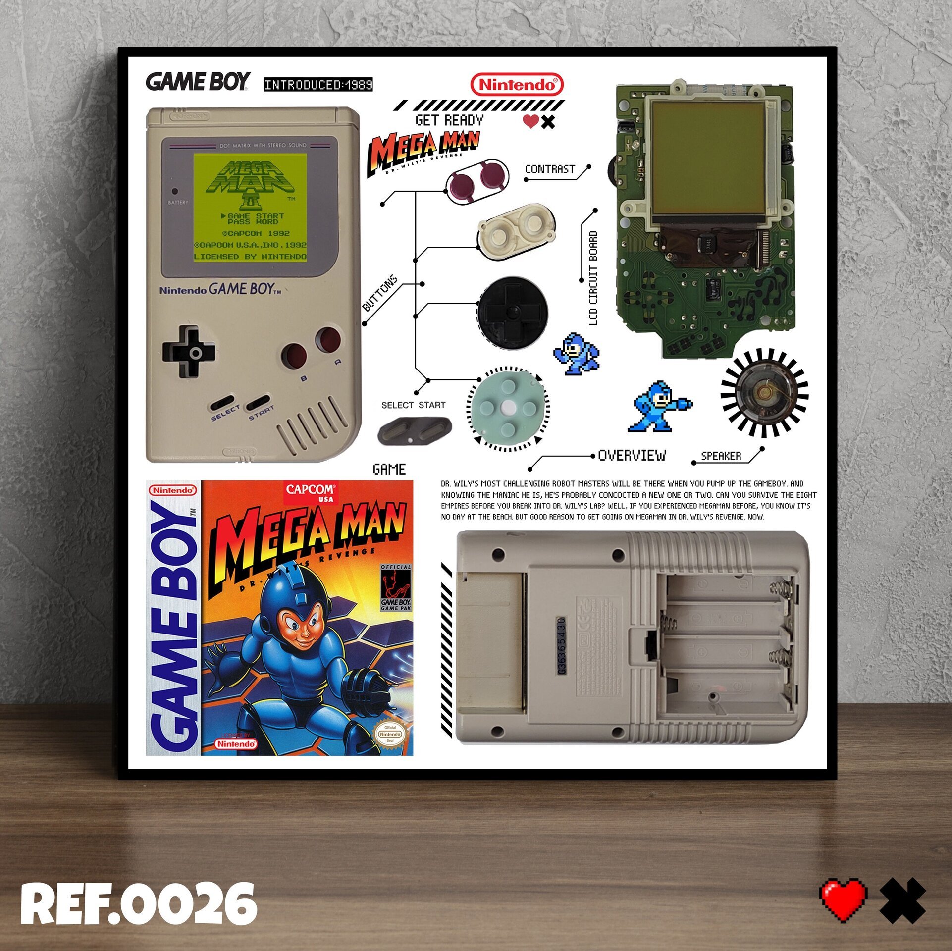 Cuadro gameboy clasica model dmg 001 (MEGA MAN) - 1