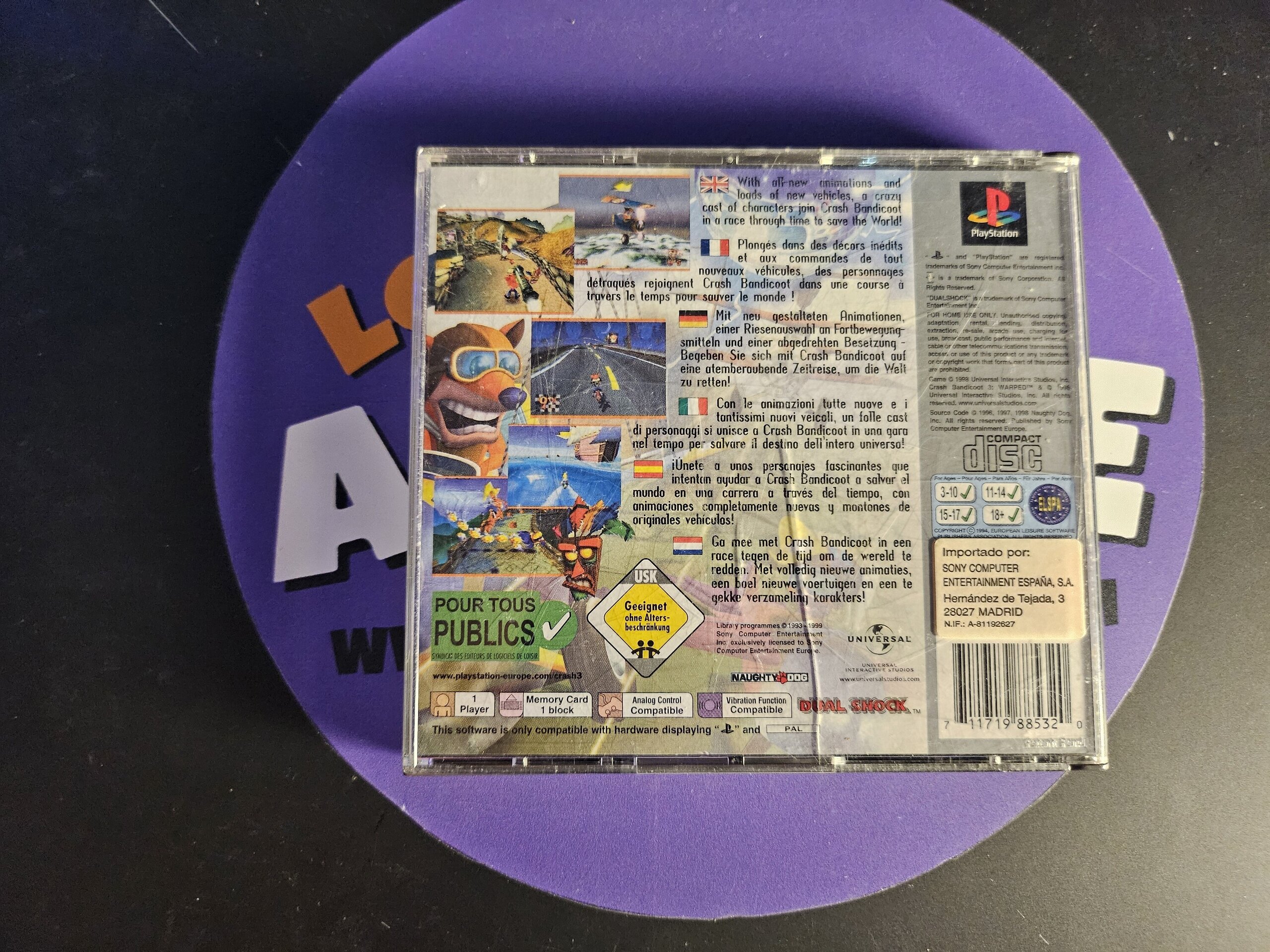 VIDEOJUEGO CRASH BANDICOOL WARPED - 2